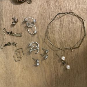 Mixed Costume Jewelry - Studs, Earrings, Necklaces. H&M, Universal Thread.